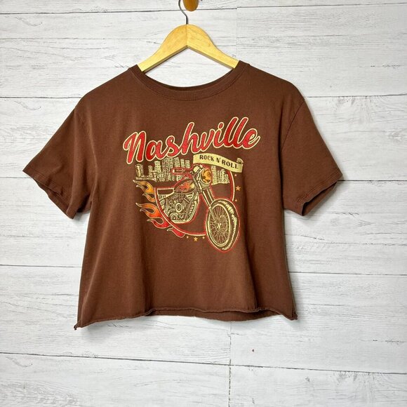 Cold Crush Tops - Cold Crush T Shirt Womens Size Medium Brown Nashville Rock N' Roll Motorcycle